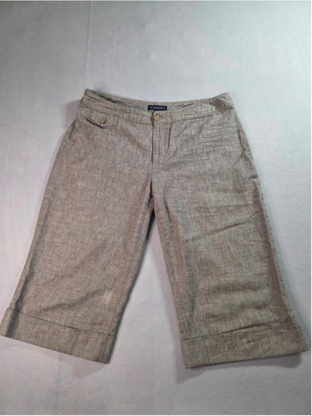 Banana Republic Contoured Fit Linen Capris Pants Brown Size 10